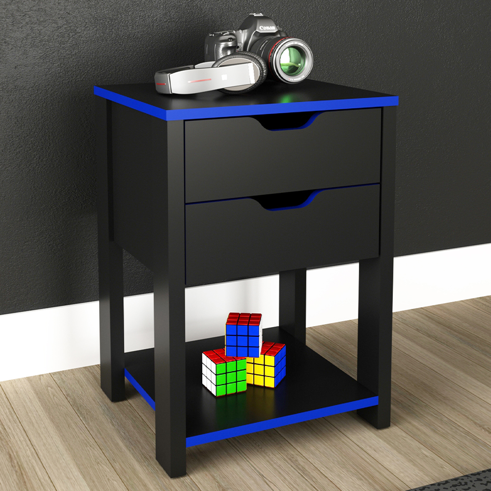 Gaveteiro Gamer 2 Gaveta ME4163 Preto Azul Tecno Mobili