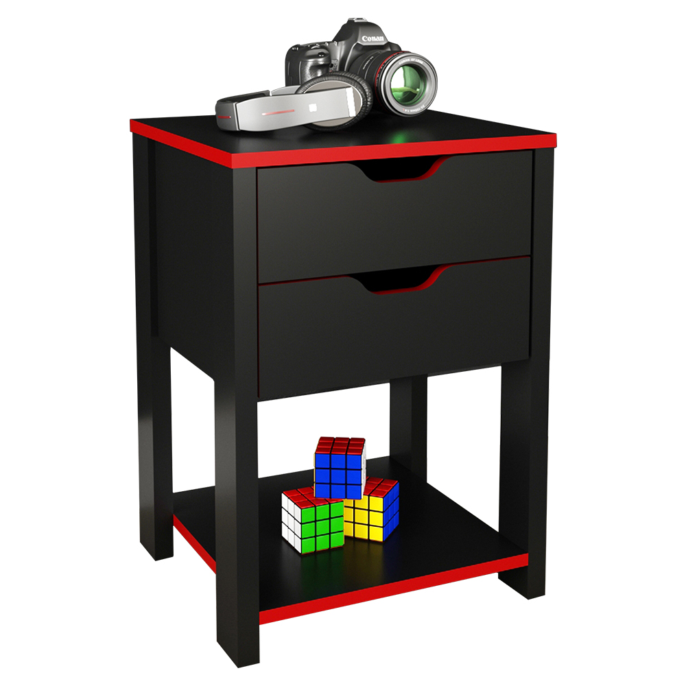 Gaveteiro Gamer 2 Gaveta ME4163 Preto Vermelho Tecno Mobili