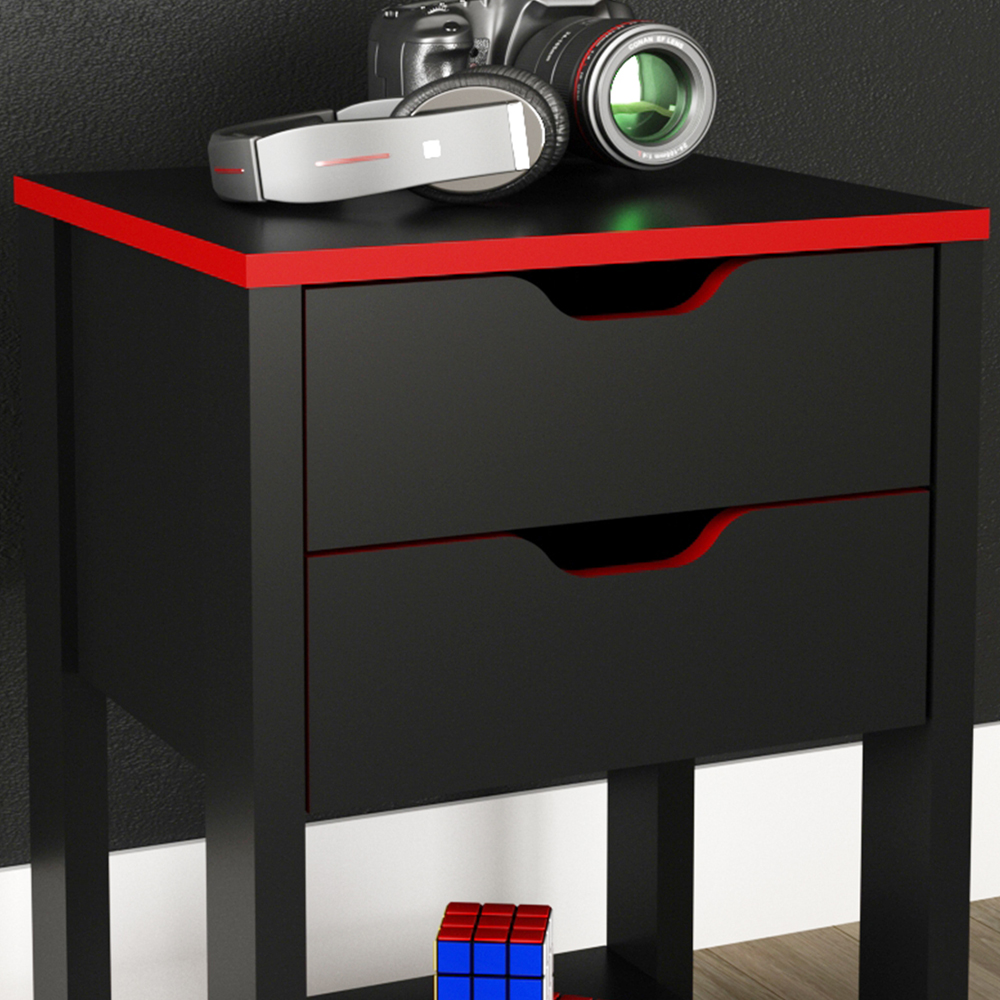 Gaveteiro Gamer 2 Gaveta ME4163 Preto Vermelho Tecno Mobili