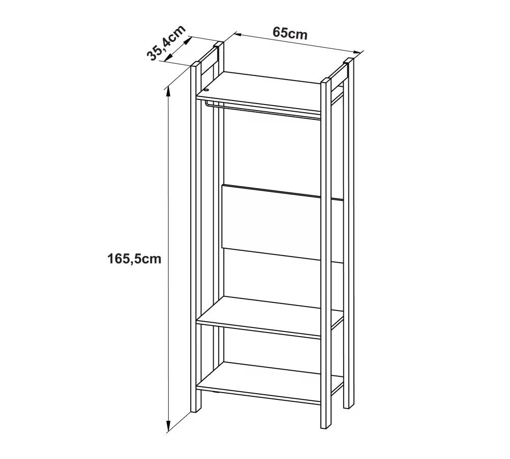 Guarda Roupa Modulado Closet AZ1029 Branco Nogal Tecno Mobili