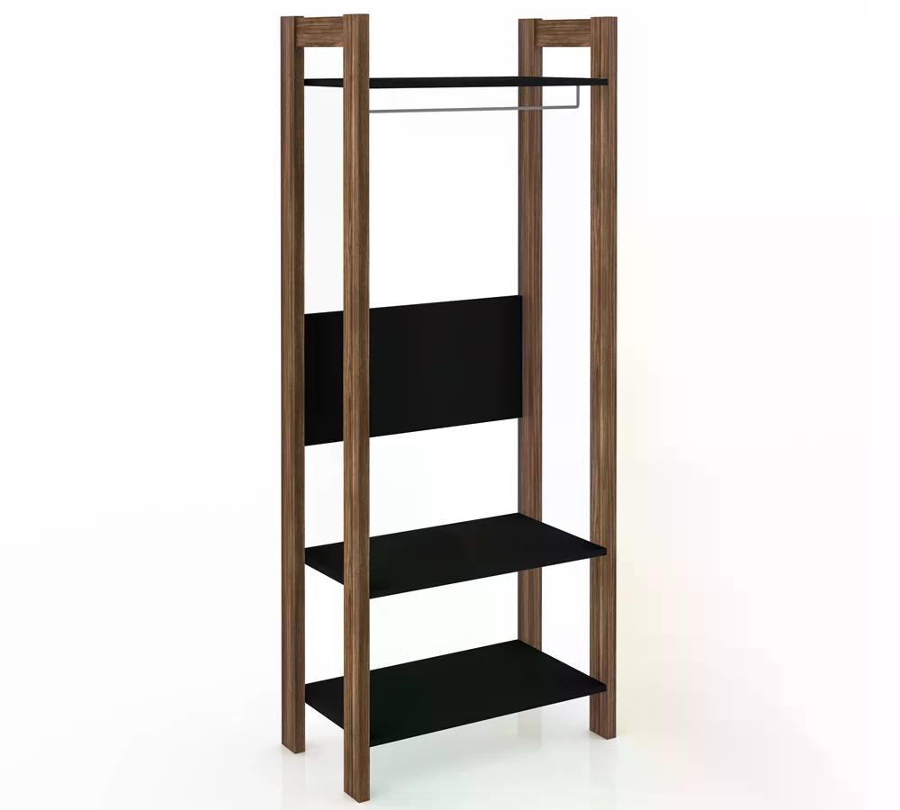 Guarda Roupa Modulado Closet AZ1029 Preto Nogal Tecno Mobili