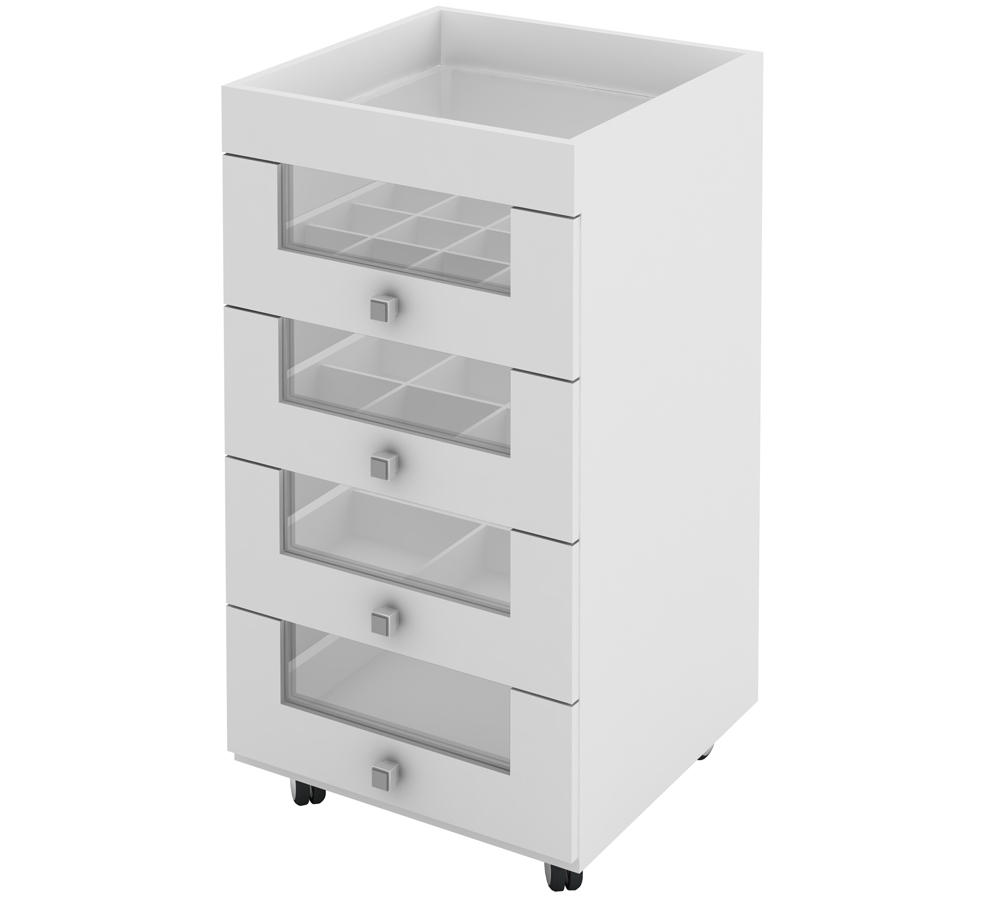 Kit 02 Carrinhos Organizador De Maquiagem PE2009 Branco Tecno Mobili