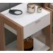 Kit 02 Mesa De Cabeceira Com Tomada 1 Gaveta AZ1016 Amendoa Branco Tecno Mobili