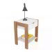 Kit 02 Mesa De Cabeceira Com Tomada 1 Gaveta AZ1016 Amendoa Branco Tecno Mobili