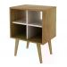 Mesa De Apoio Lateral 04 Nichos E1720 Natural Off White Tecno Mobili