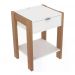 Mesa De Cabeceira Com Tomada 1 Gaveta AZ1016 Amendoa Branco Tecno Mobili
