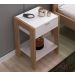 Mesa De Cabeceira Com Tomada 1 Gaveta AZ1016 Amendoa Branco Tecno Mobili