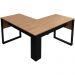 Mesa De Canto Para Escritorio ME4181 Amendoa Preto Tecno Mobili