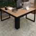 Mesa De Canto Para Escritorio ME4181 Amendoa Preto Tecno Mobili