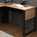 Mesa De Canto Para Escritorio ME4181 Amendoa Preto Tecno Mobili