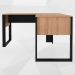 Mesa De Canto Para Escritorio ME4181 Amendoa Preto Tecno Mobili