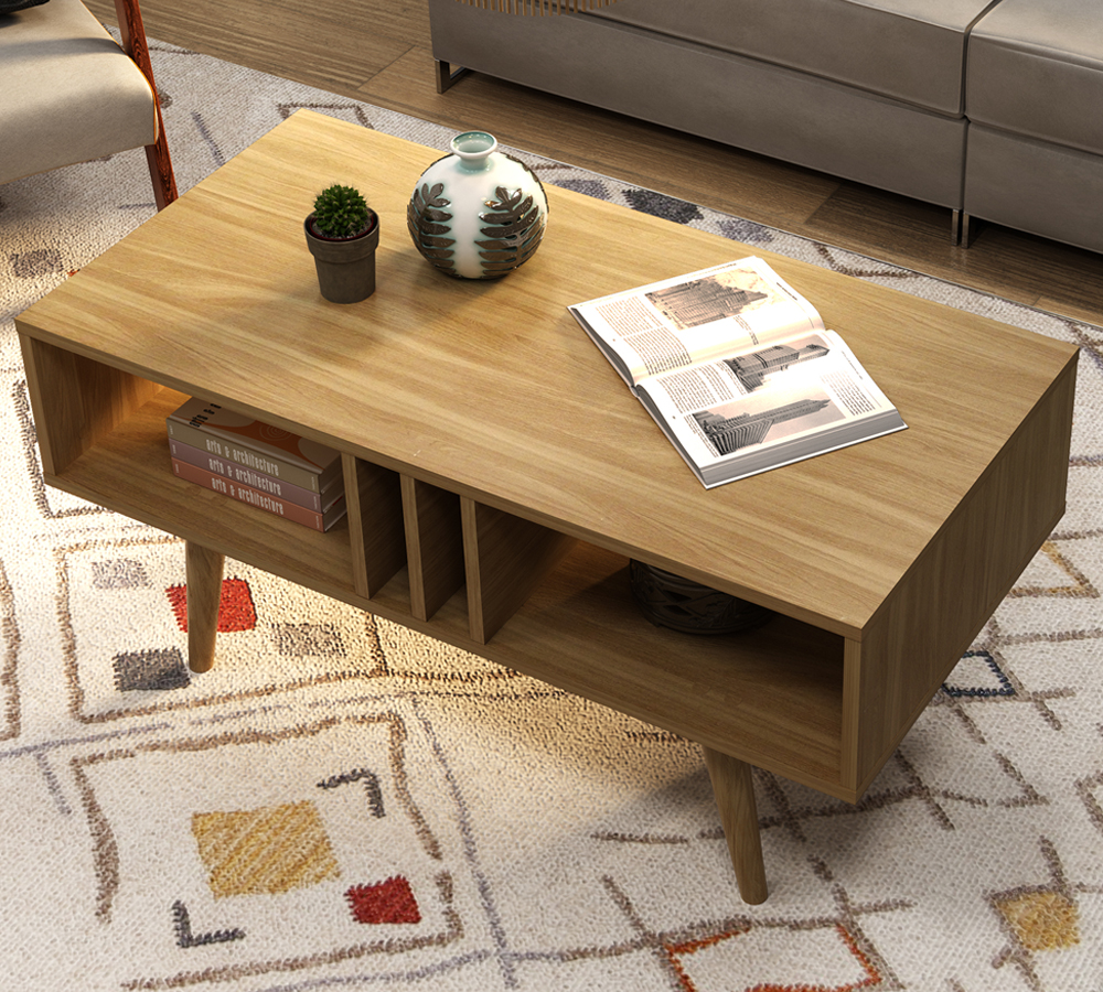 Mesa De Centro 02 Nichos MC2226 Natural Tecno Mobili