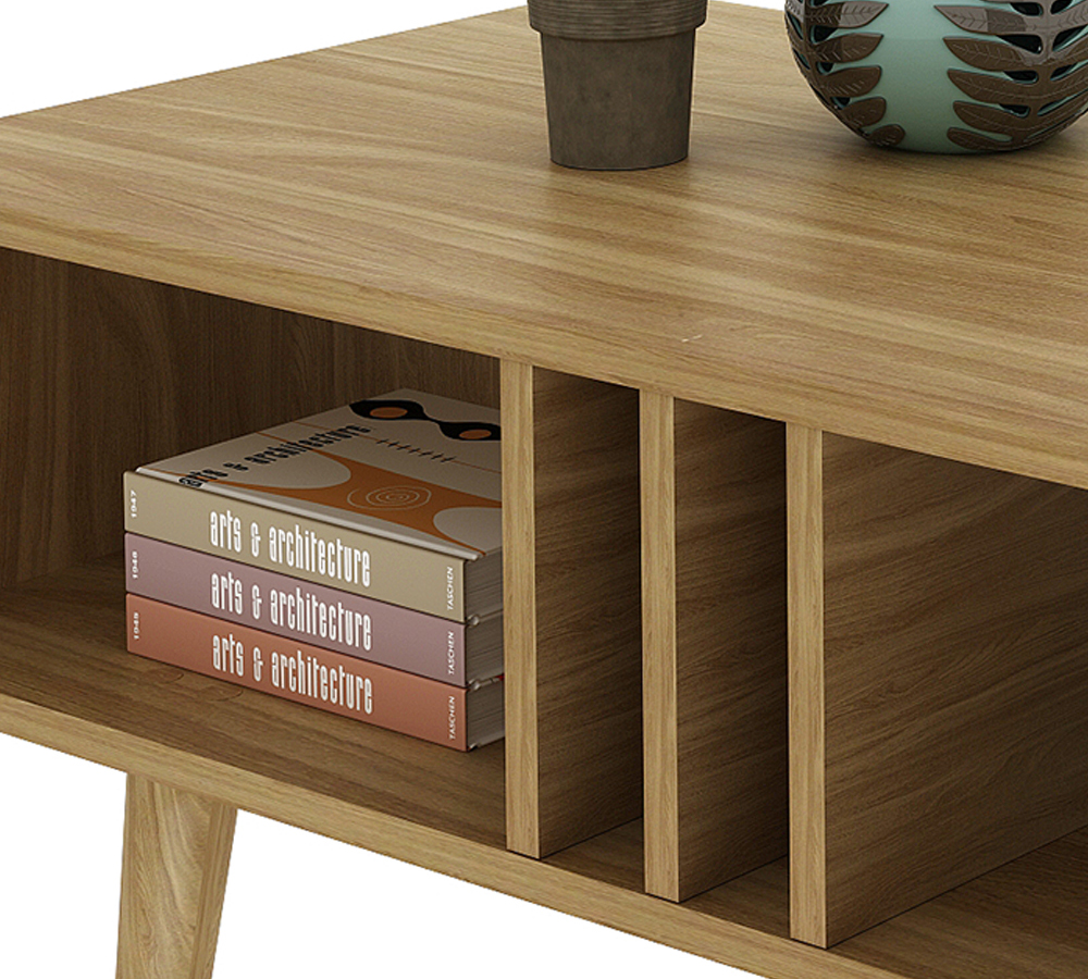 Mesa De Centro 02 Nichos MC2226 Natural Tecno Mobili