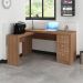 Mesa Em L Para Escritório 3 Gavetas ME4101 Amêndoa - Tecno Mobili