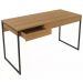 Mesa Escrivaninha 1 Gaveta Pes Tubular ME4156 Amendoa Preto Tecno Mobili
