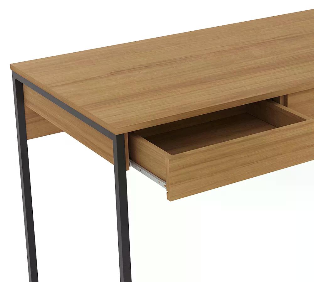 Mesa Escrivaninha 1 Gaveta Pes Tubular ME4156 Amendoa Preto Tecno Mobili