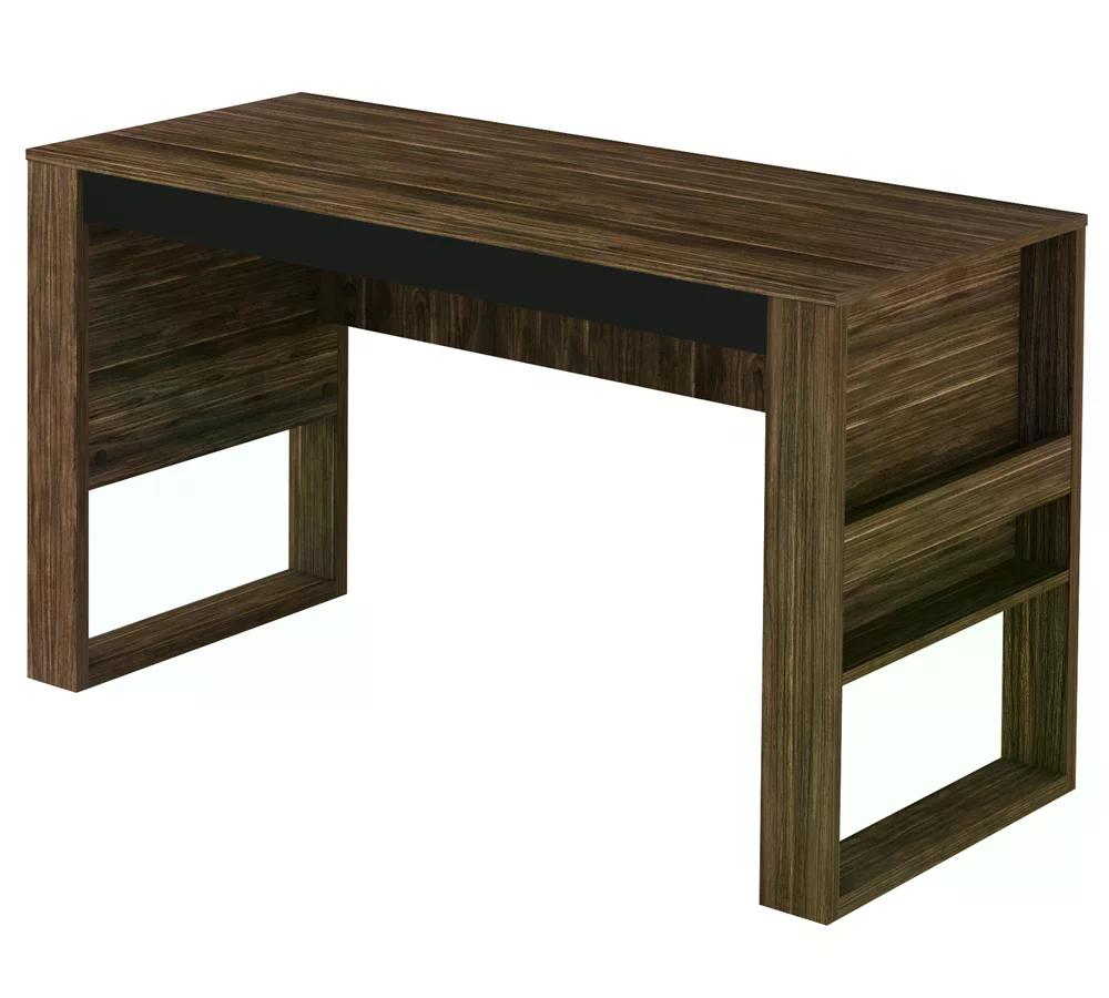 Mesa Escrivaninha Para Escritorio ME4146 Nogal Preto Tecno Mobili