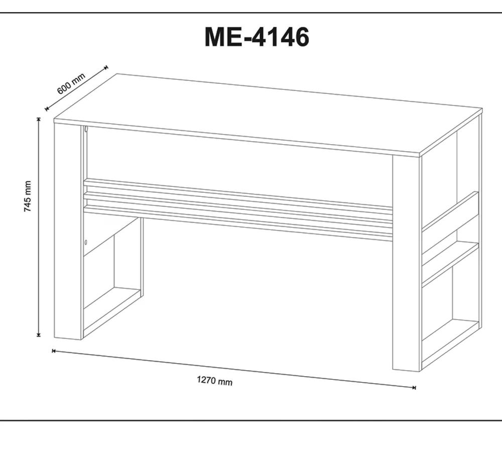 Mesa Escrivaninha Para Escritorio ME4146 Nogal Tecno Mobili