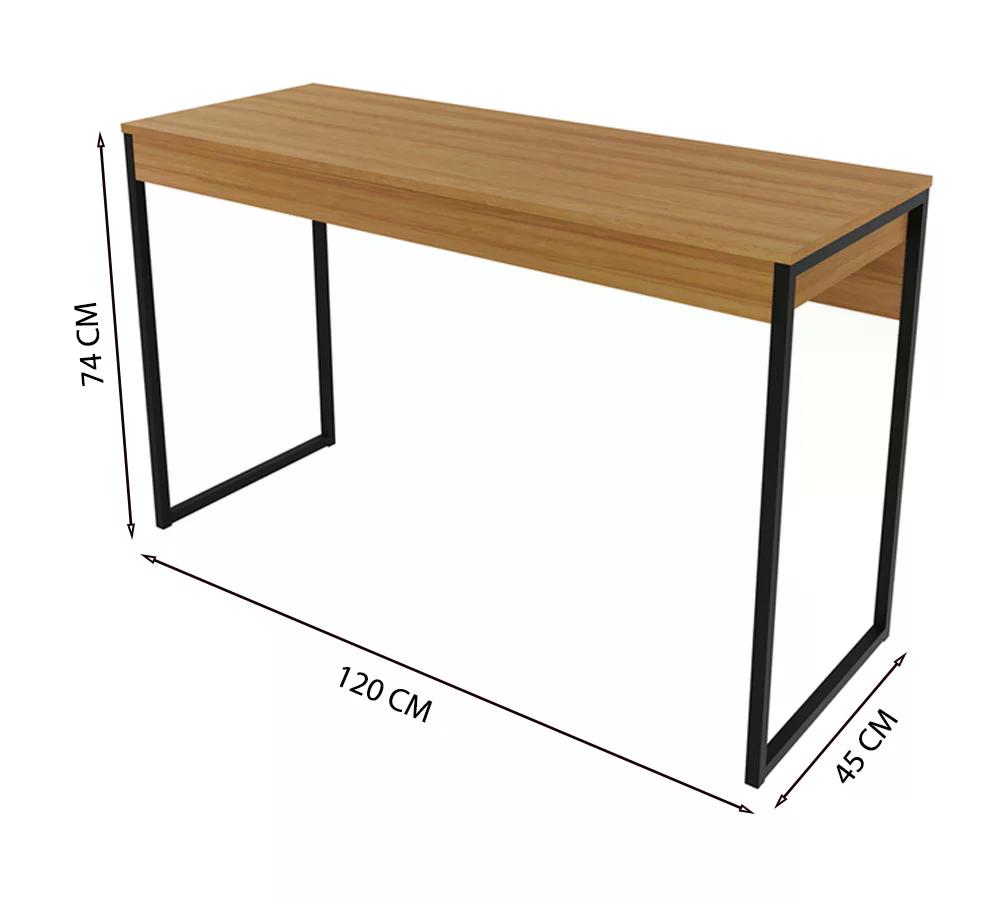 Mesa Escrivaninha Pes Tubular ME4160 Amendoa Preto Tecno Mobili
