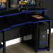 Mesa Gamer Cockpit 3 Prateleiras ME4167 Preto Azul Tecno Mobili