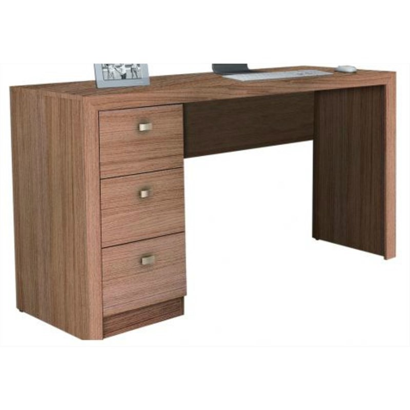 Mesa Para Computador 3 Gavetas ME4102 Amêndoa - Tecno Mobili
