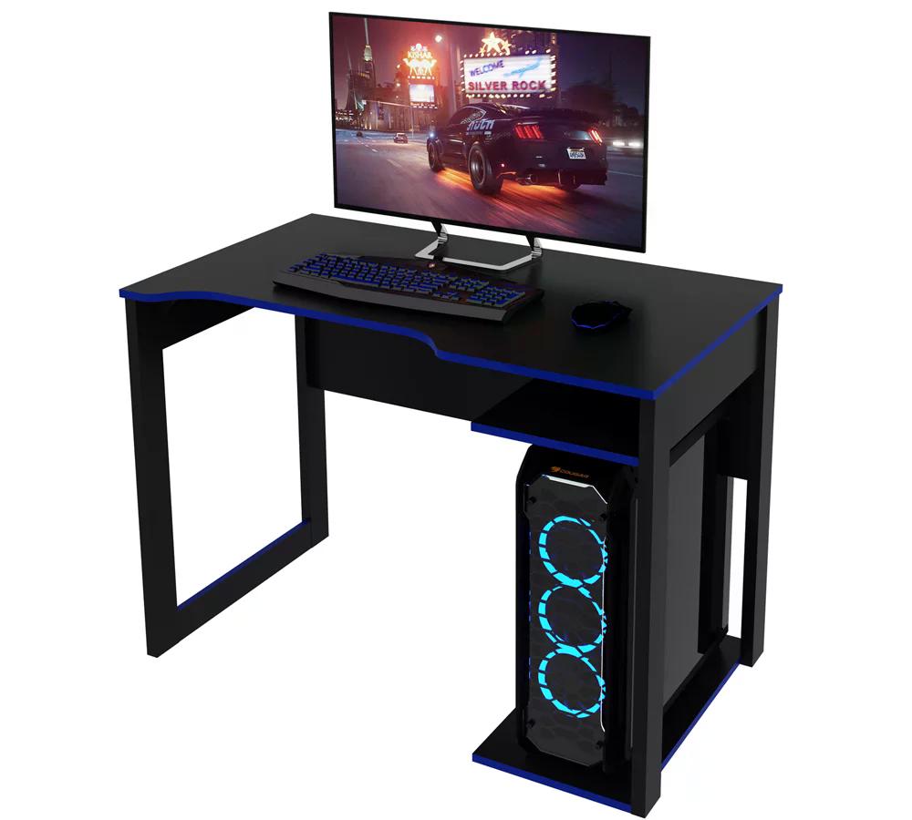Mesa Para Computador Gamer ME4161 Preto Azul Tecno Mobili