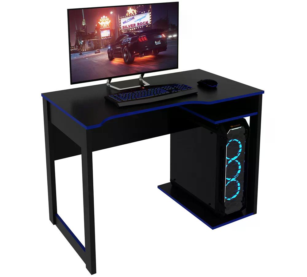 Mesa Para Computador Gamer ME4161 Preto Azul Tecno Mobili