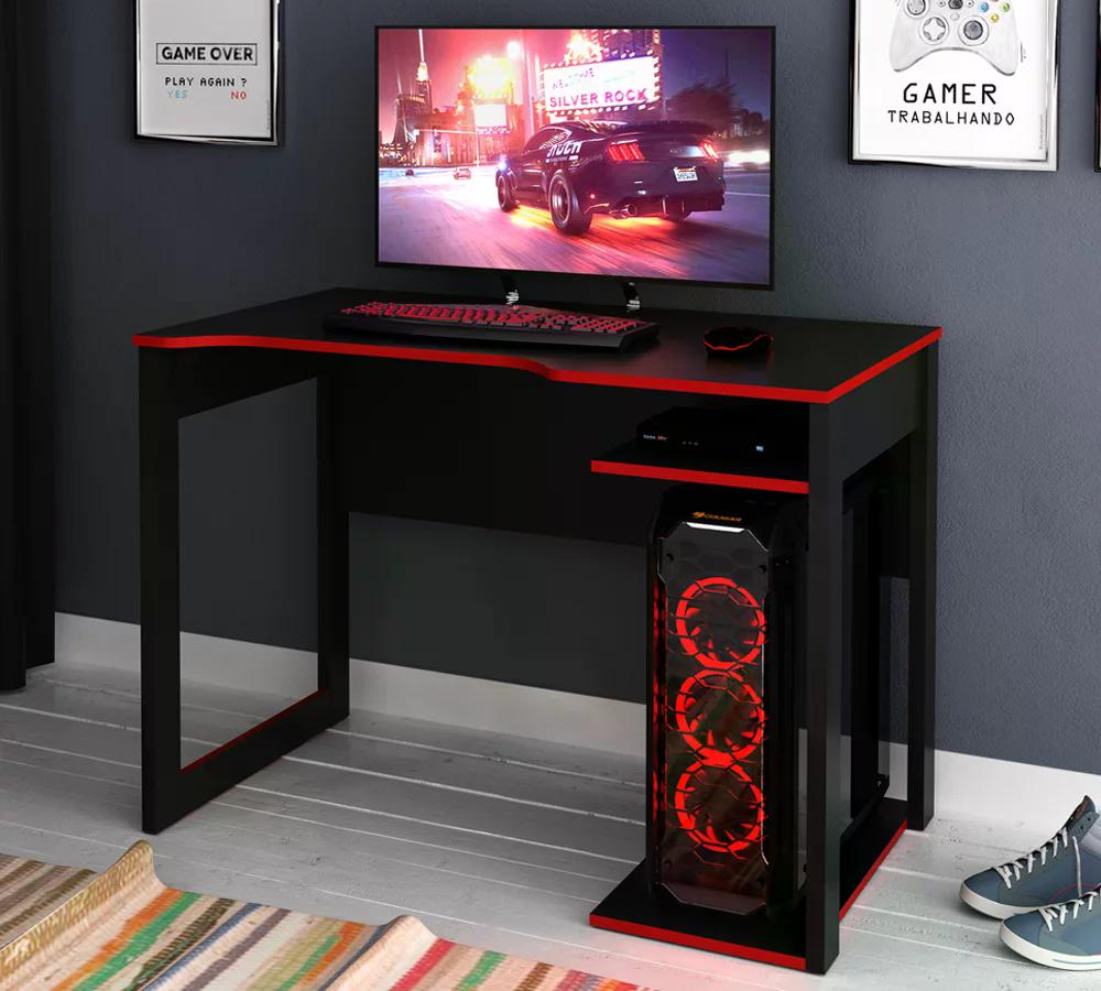 Mesa Para Computador Gamer ME4161 Preto Vermelho Tecno Mobili