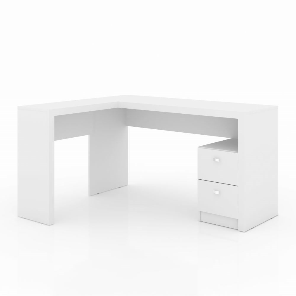 Mesa Para Escritório 2 Gavetas ME4129 Branco - Tecno Mobili