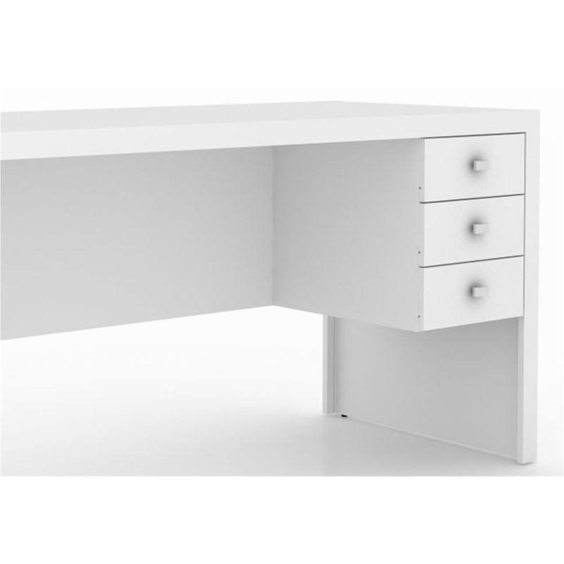 Mesa com 03 Gavetas para Home Office ME4113 Branco - Tecno Mobili