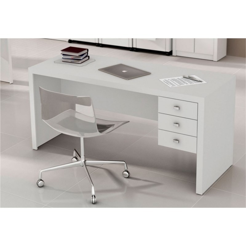 Mesa com 03 Gavetas para Home Office ME4113 Branco - Tecno Mobili