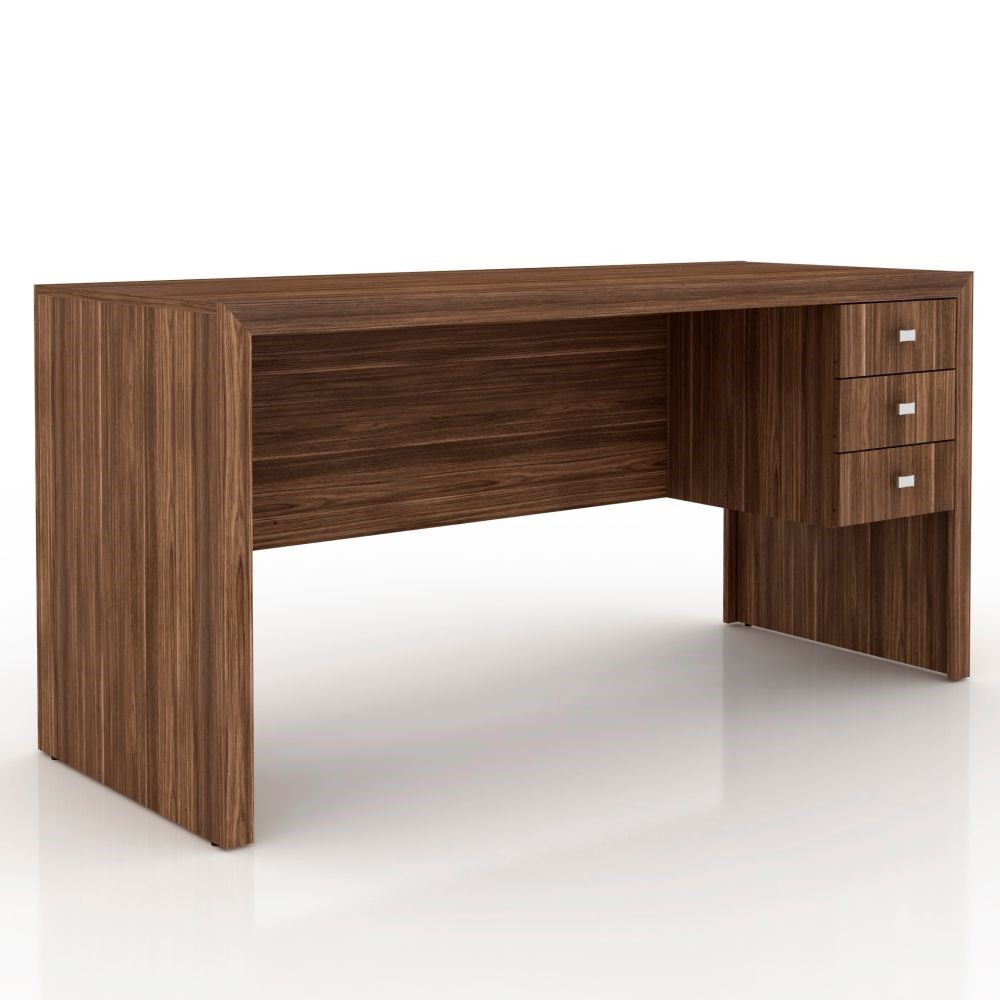Mesa com 03 Gavetas para Home Office ME4113 Nogal - Tecno Mobili