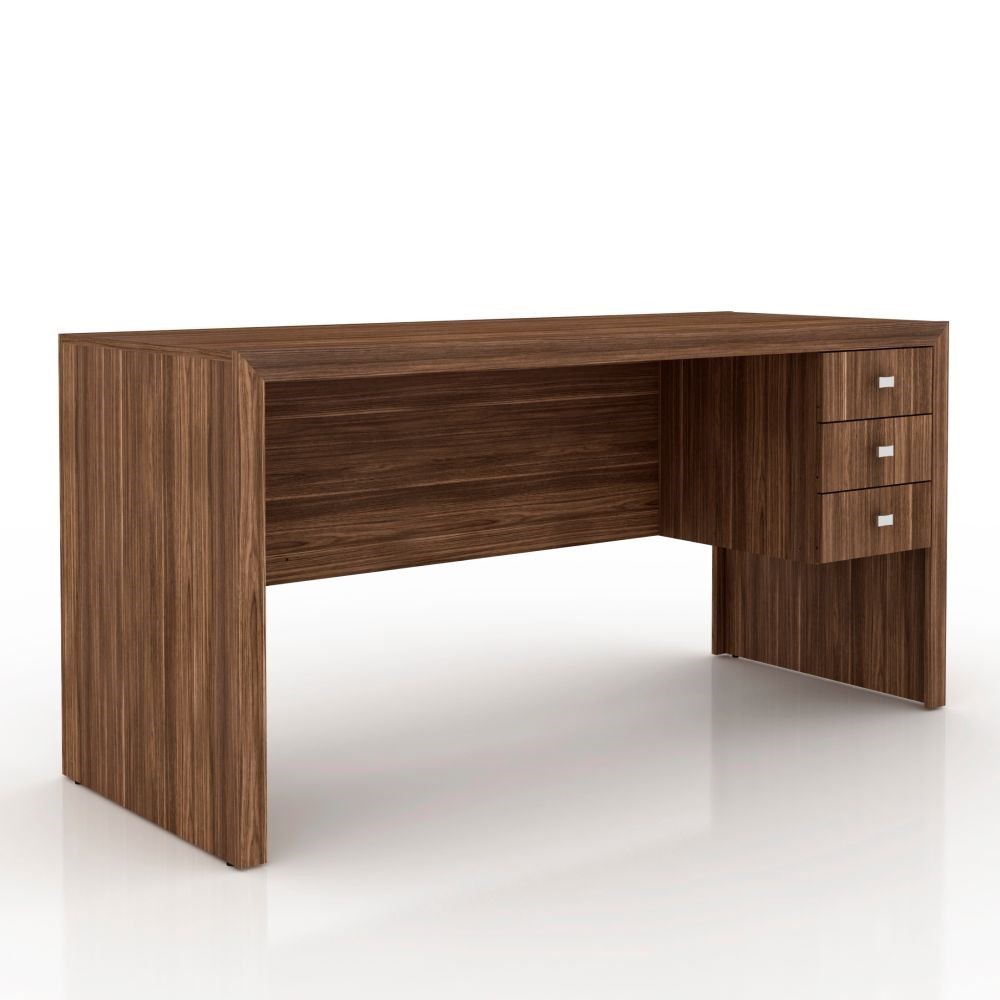 Mesa com 03 Gavetas para Home Office ME4113 Nogal - Tecno Mobili