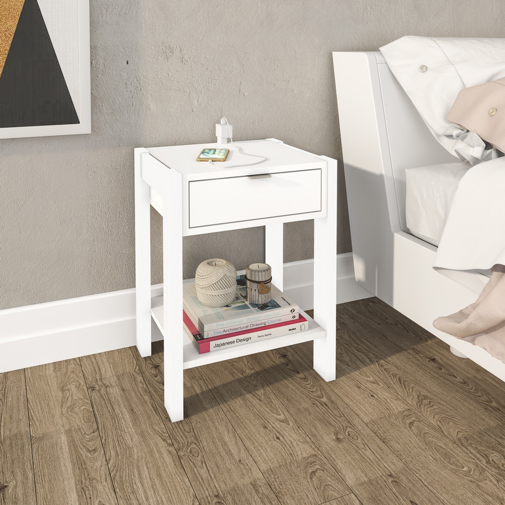 Mesa de Cabeceira AZ1016 Branco - Tecno Mobili