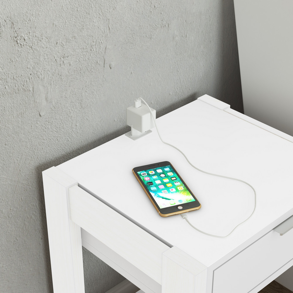 Mesa de Cabeceira AZ1016 Branco - Tecno Mobili