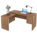 Mesa de Canto Para Escritório 3 Gavetas ME4106 Amêndoa - Tecno Mobili