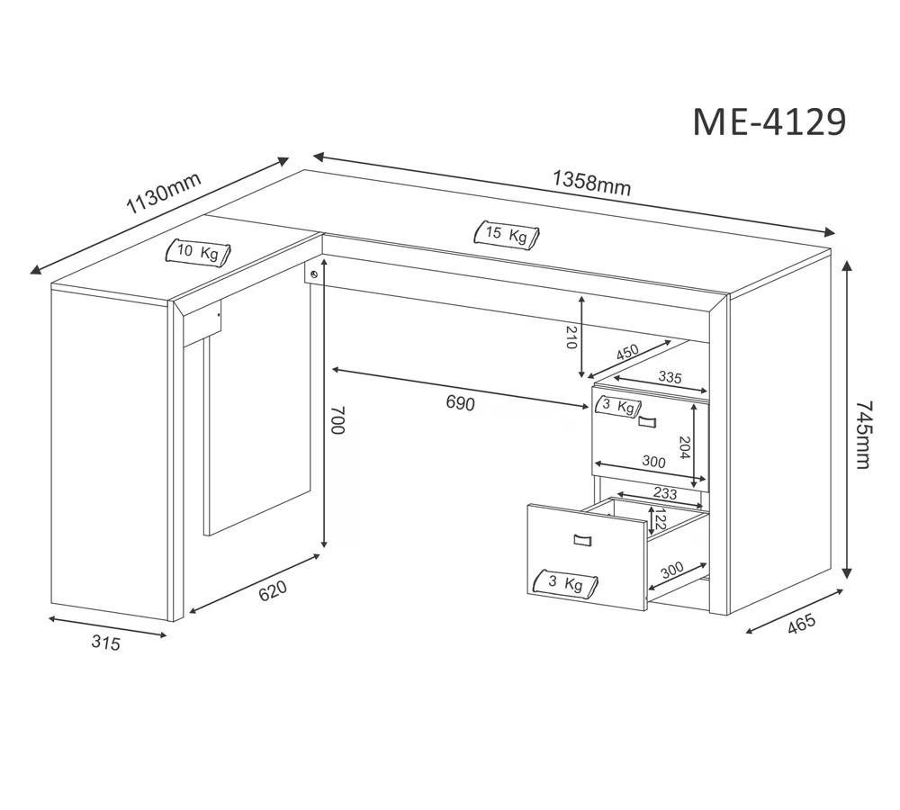 Mesa de Escritório Dover 2 GV Branco