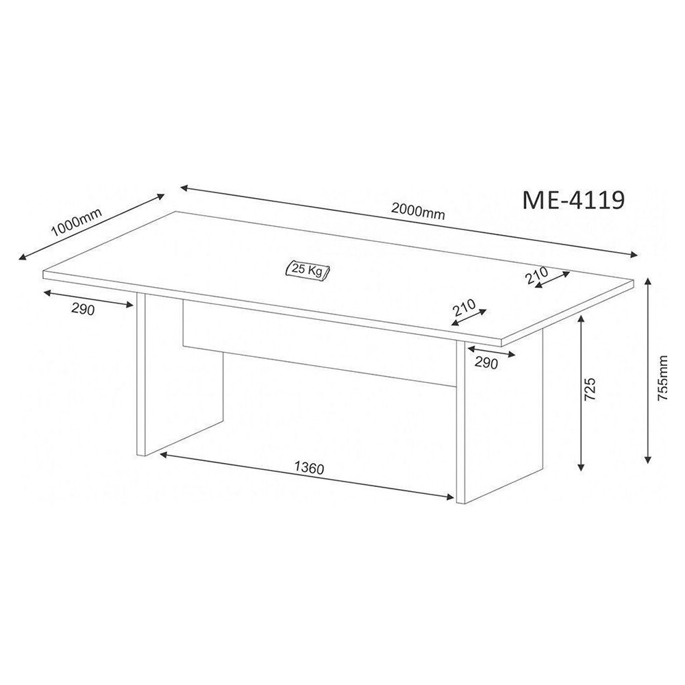 Mesa de Reunião ME4119 Branco - Tecno Mobili