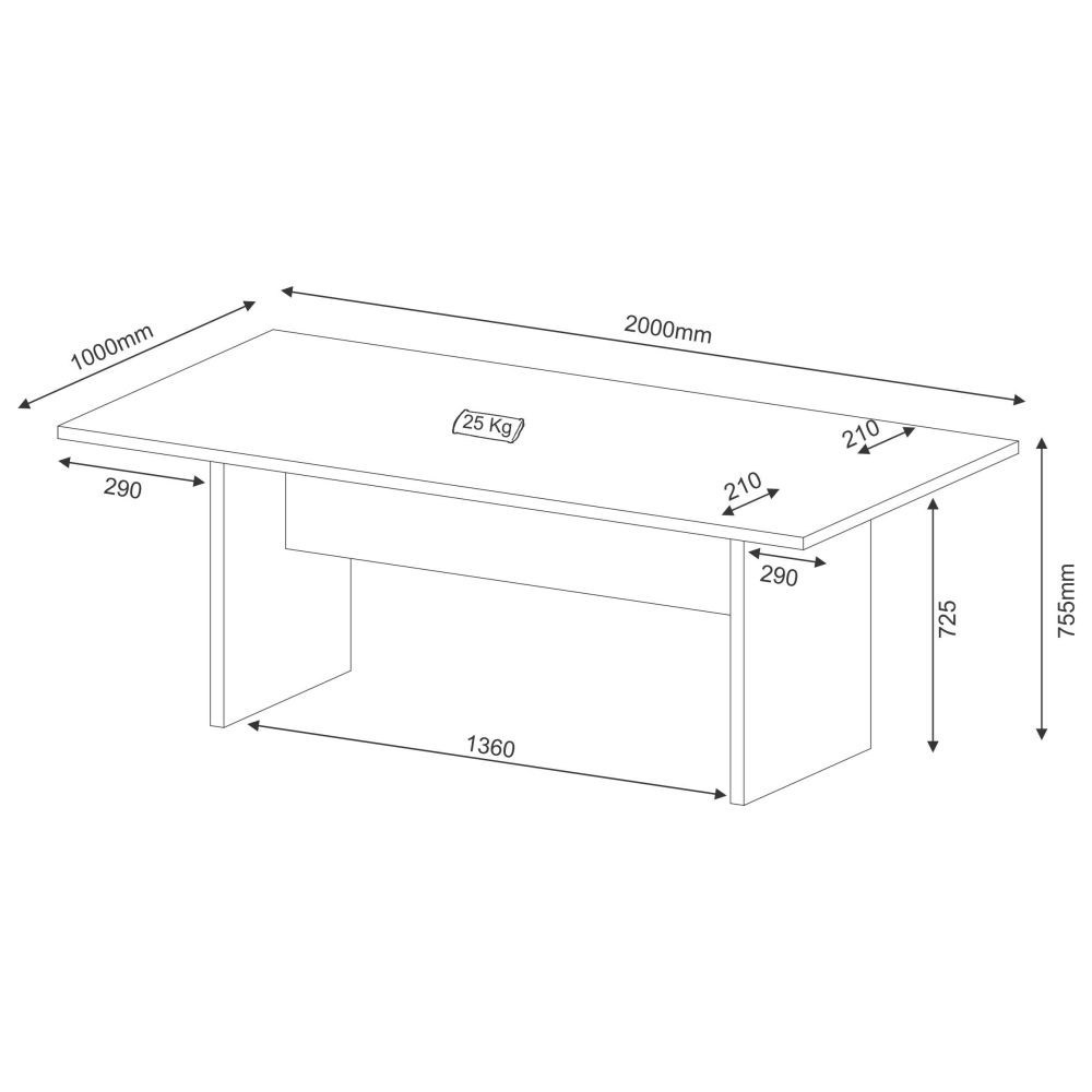 Mesa de Reunião ME4119 Nogal - Tecno Mobili
