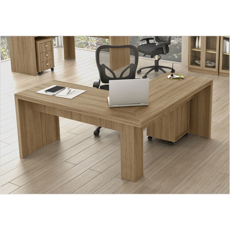 Mesa de canto para Home Office ME4116 Amendoa - Tecno Mobili