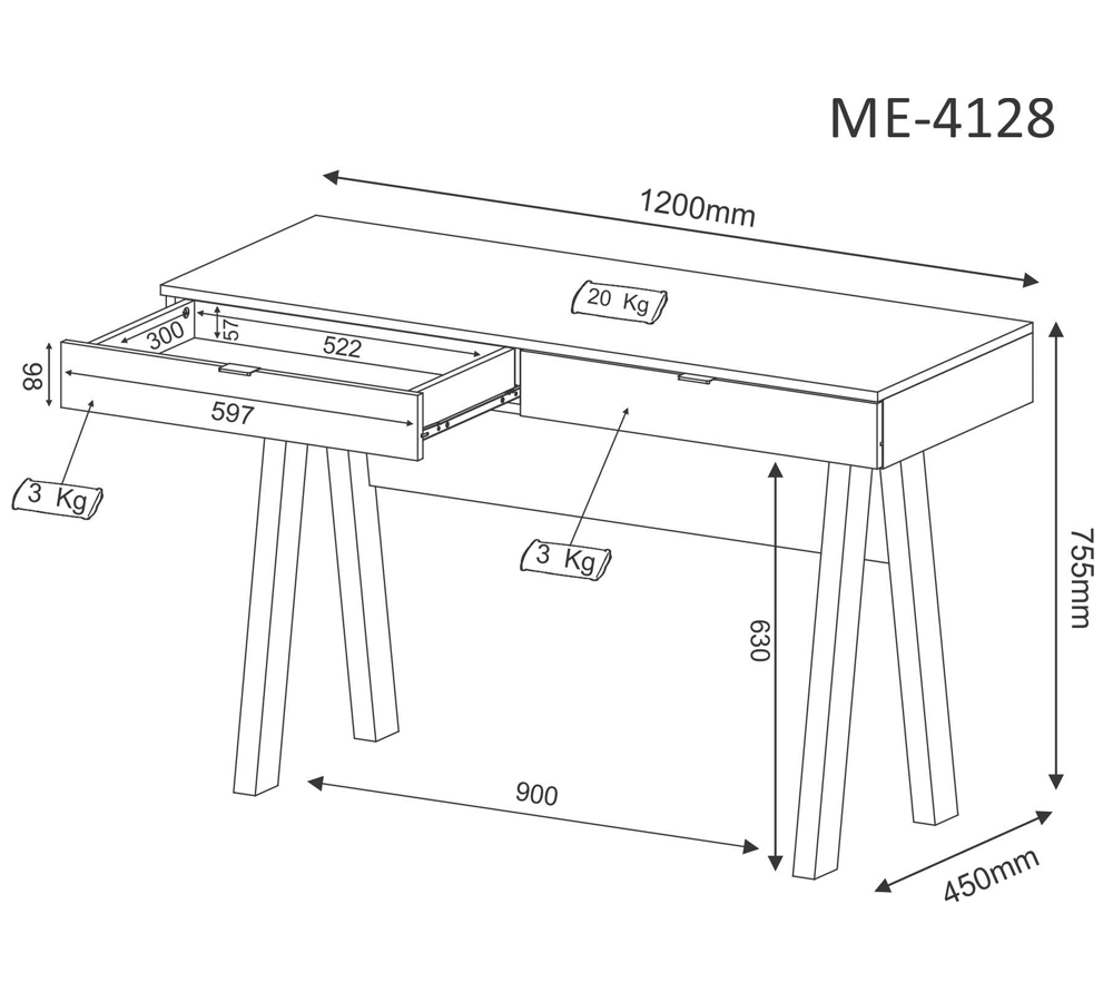 Mesa para Computador Derby 2 GV Branco
