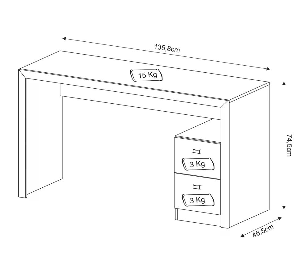 Mesa para Computador Preston 2 GV Nogal