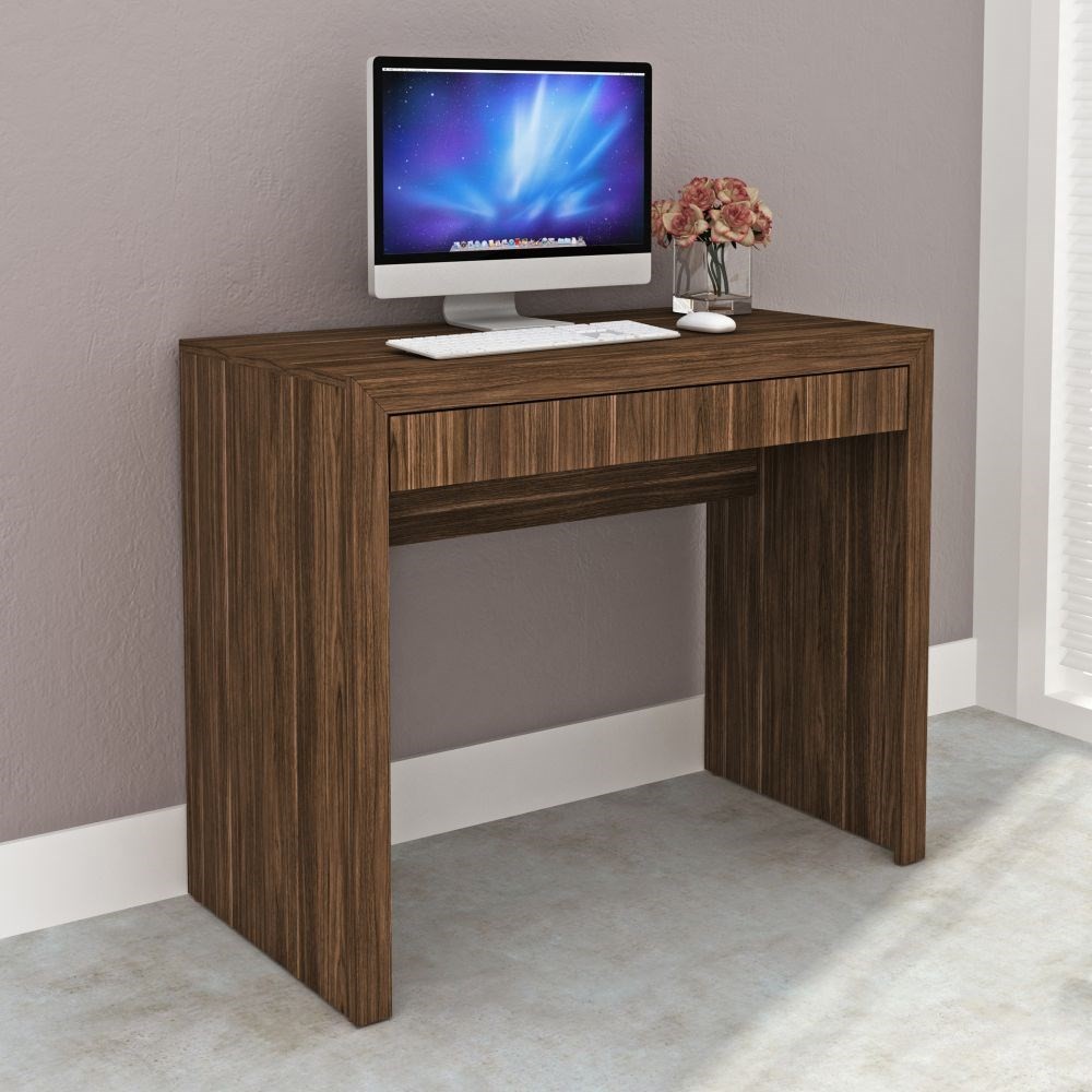 Mesa para Home Office com Gaveta ME4107 Nogal - Tecno Mobili