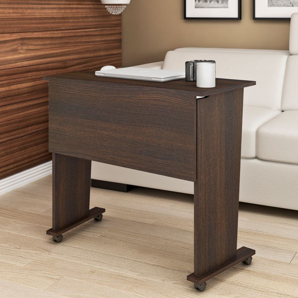 Mesa para Notebook com rodízios ME4117 Nogal - Tecno Mobili
