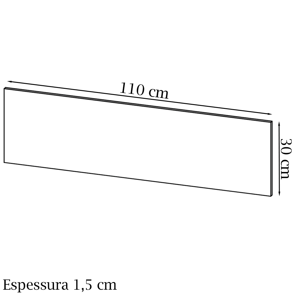 Painel Divisor de Mesa 110 cm ME4183 Preto Tecno Mobili