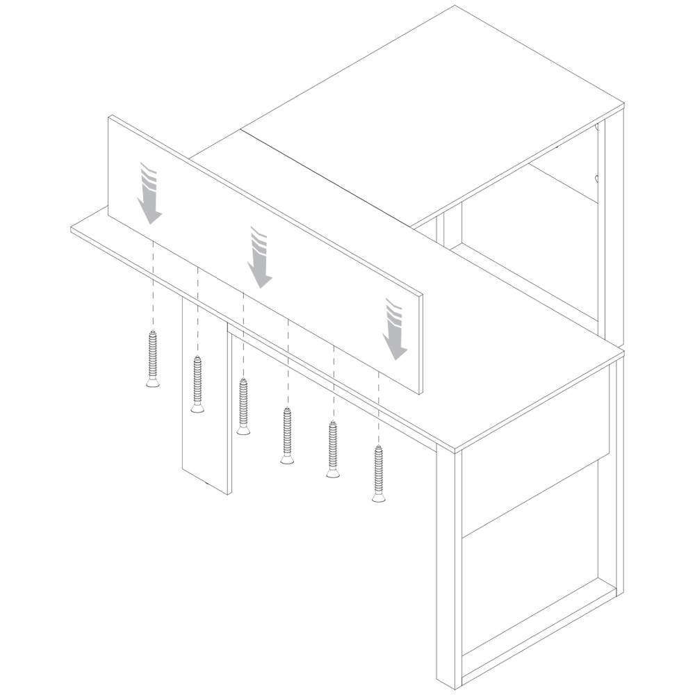 Painel Divisor de Mesa 110 cm ME4183 Preto Tecno Mobili