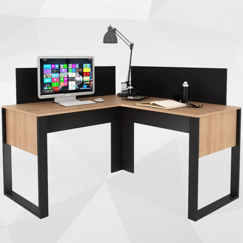 Painel Divisor de Mesa 110 cm ME4183 Preto Tecno Mobili