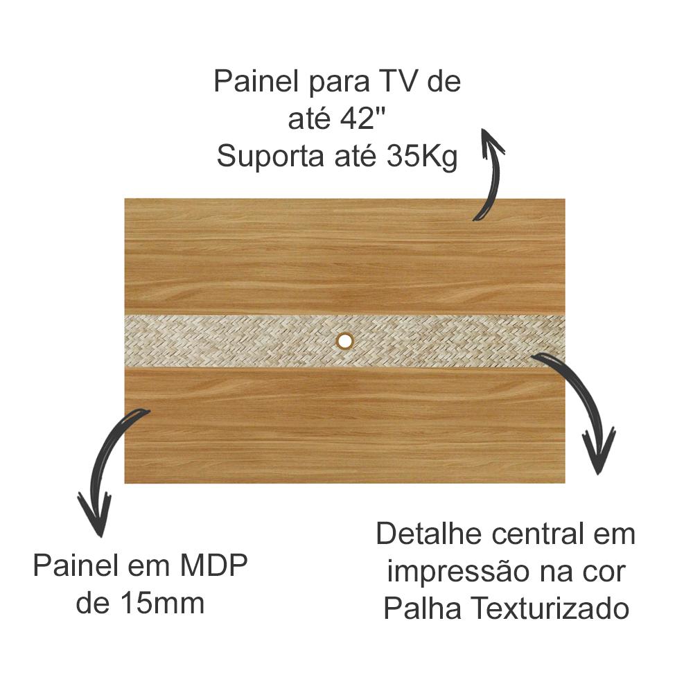 Painel Para Tv 42 Polegadas PA2913 Natural Palha Tecno Mobili
