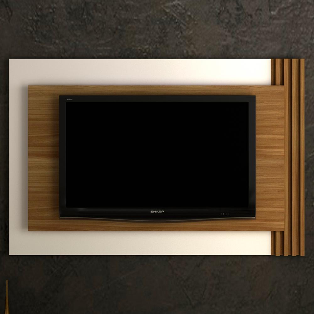 Painel Para Tv 65 Polegadas 180cm PL3001 Natural Off White Tecno Mobili