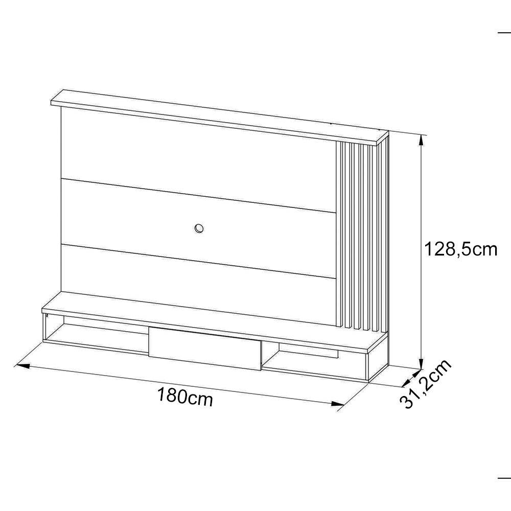 Painel Para Tv 65 Polegadas PB4000 Natural Off White Tecno Mobili